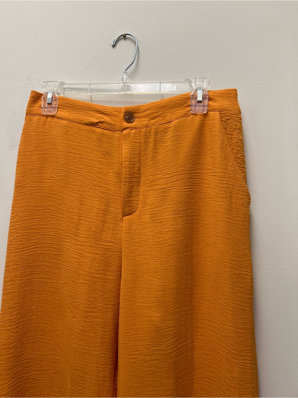 Paper Crane orange two piece crop top sleeveless shirt and wide leg pants set L - Picture 5 of 8